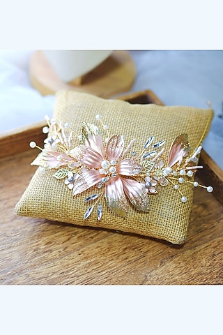 Golden Resin Handcrafted Shimmer Floral Choker Necklace by The Vintage Snob