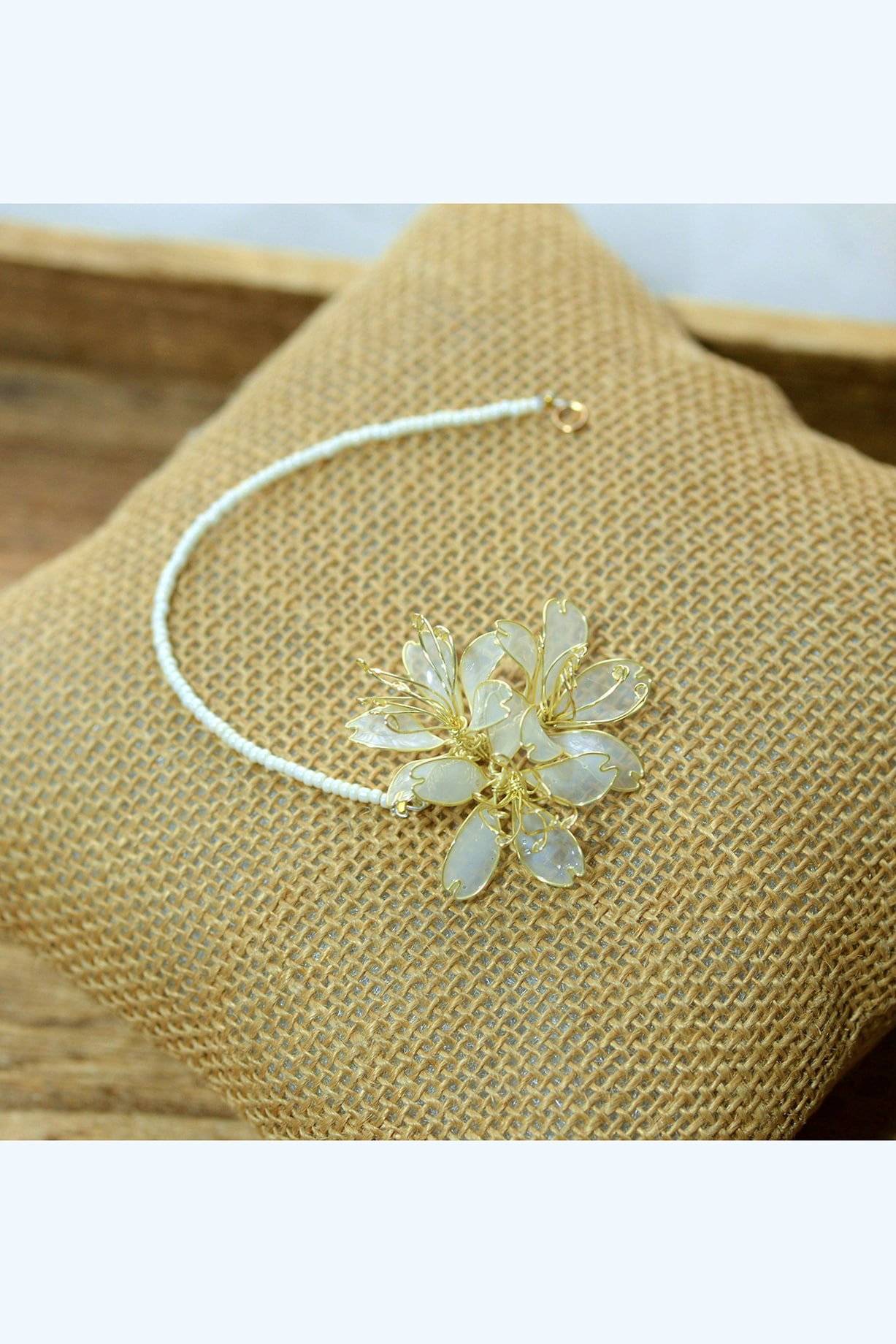 White Resin Floral Maang Tikka by The Vintage Snob at Pernia's Pop Up Shop