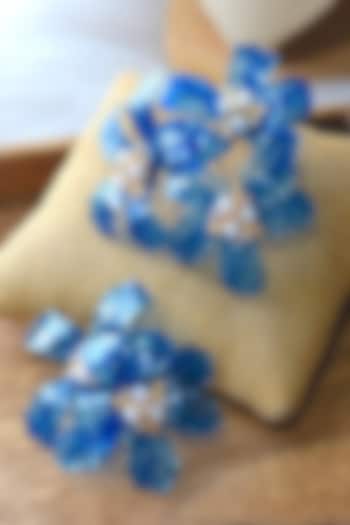 Blue Resin Floral Hair Clips (Set of 2) by The Vintage Snob