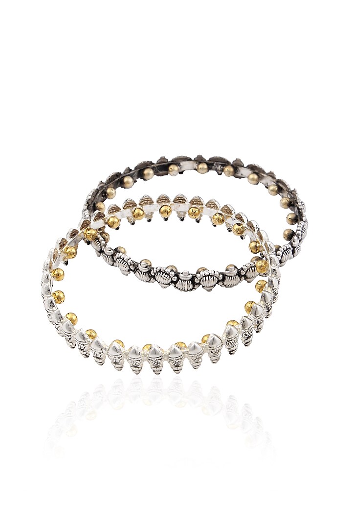 Tanvi Garg presents Antique silver finish textured bangle available only at Pernia's Pop Up Shop.