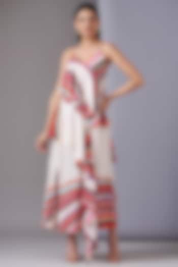 Multi-Colored Crepe Shibori Printed Dress by Twinkle Hanspal