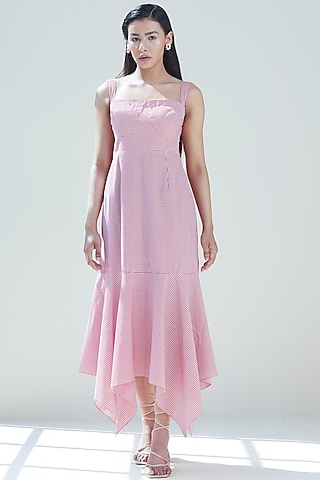 Blush Pink Corset Flared Dress by Twinkle Hanspal