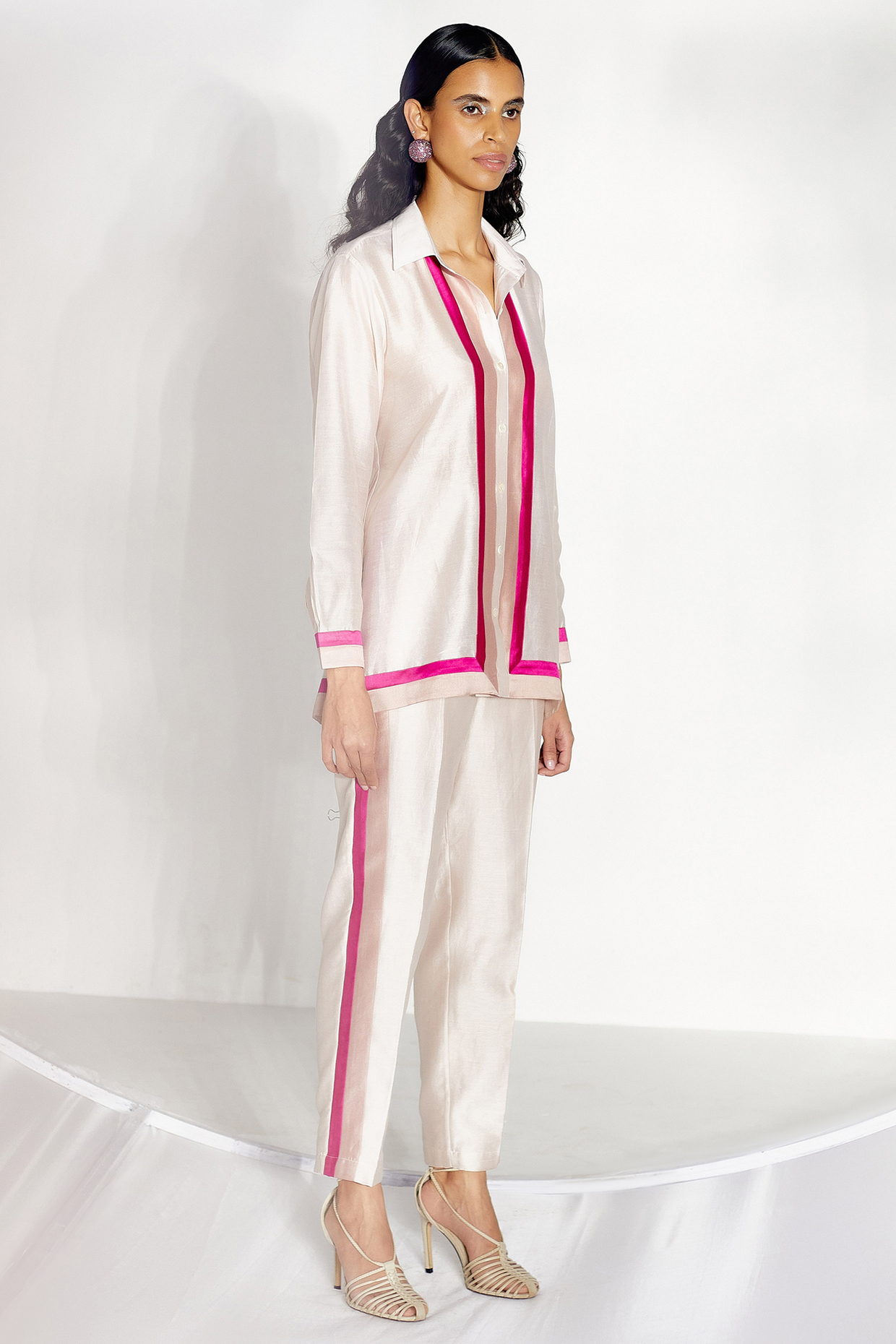 Ivory Handloom Chanderi Co-Ord Set by Twinkle Hanspal at Pernia's Pop Up Shop