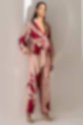 Blush Pink Printed Jumpsuit by Twinkle Hanspal at Pernia's Pop Up Shop