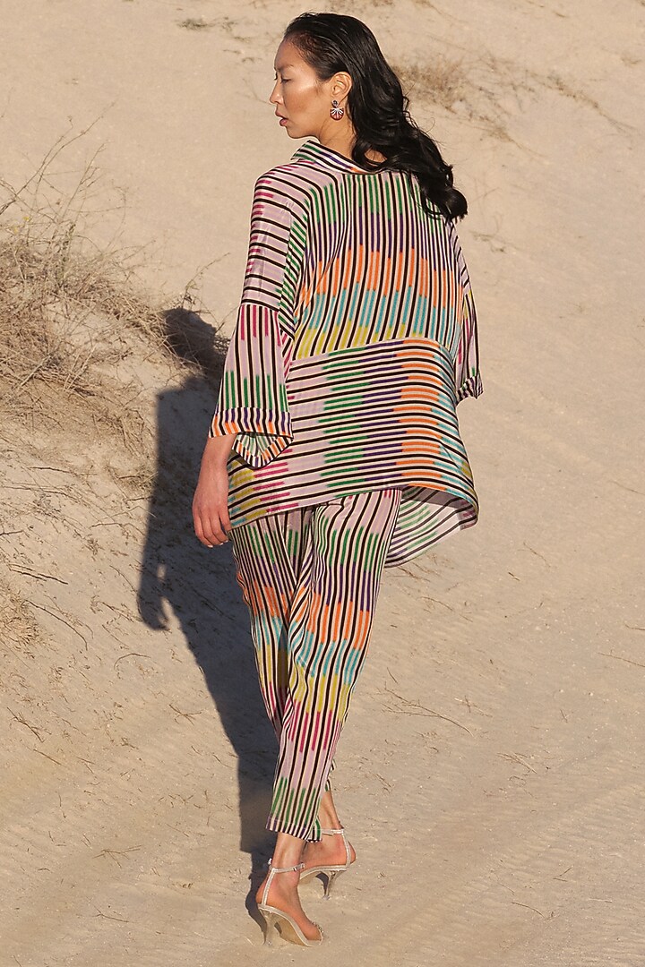Multi-Colored Crepe Printed Co-Ord Set by Twinkle Hanspal at Pernia's Pop Up Shop