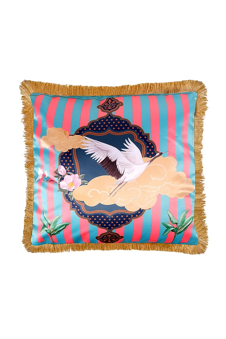 Multi-Colored Satin Tropical Printed Cushion Cover by The White Ink Decor at Pernia's Pop Up Shop