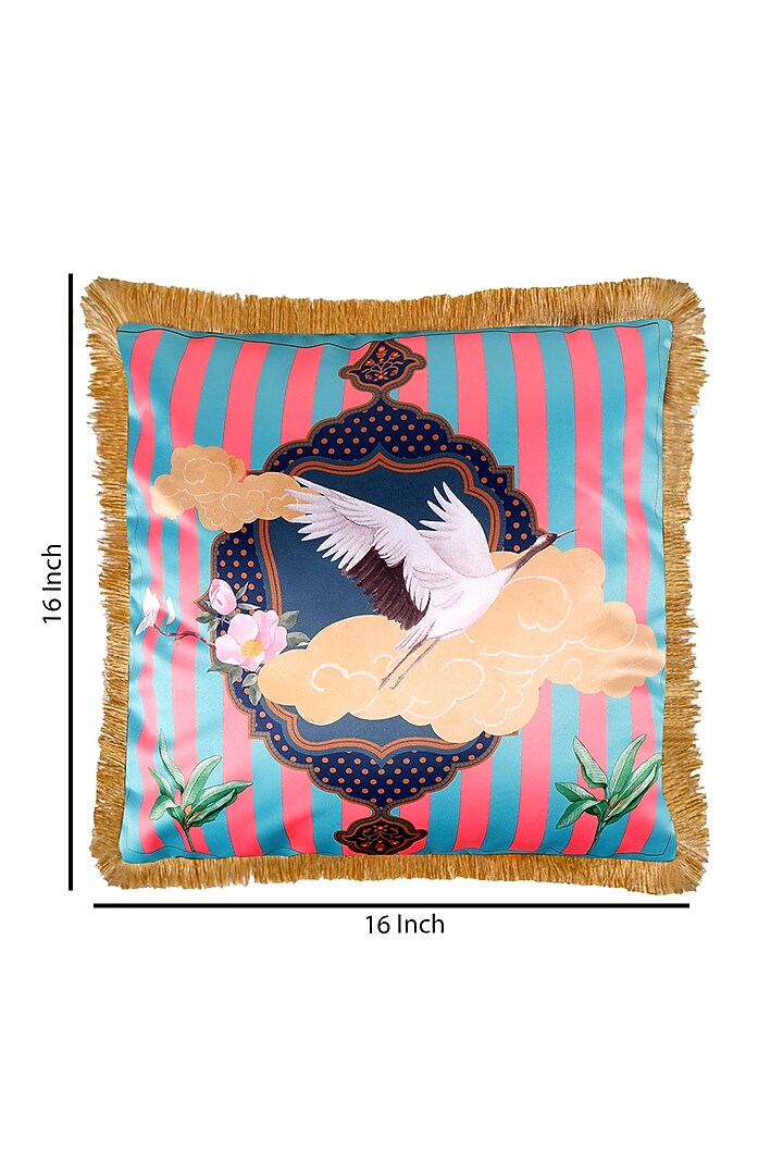 Multi-Colored Satin Tropical Printed Cushion Cover by The White Ink Decor at Pernia's Pop Up Shop