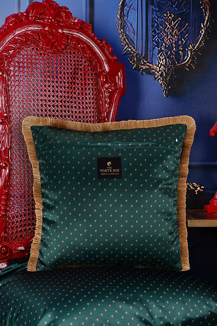 Multi-Colored Satin Tropical Printed Cushion Cover by The White Ink Decor at Pernia's Pop Up Shop