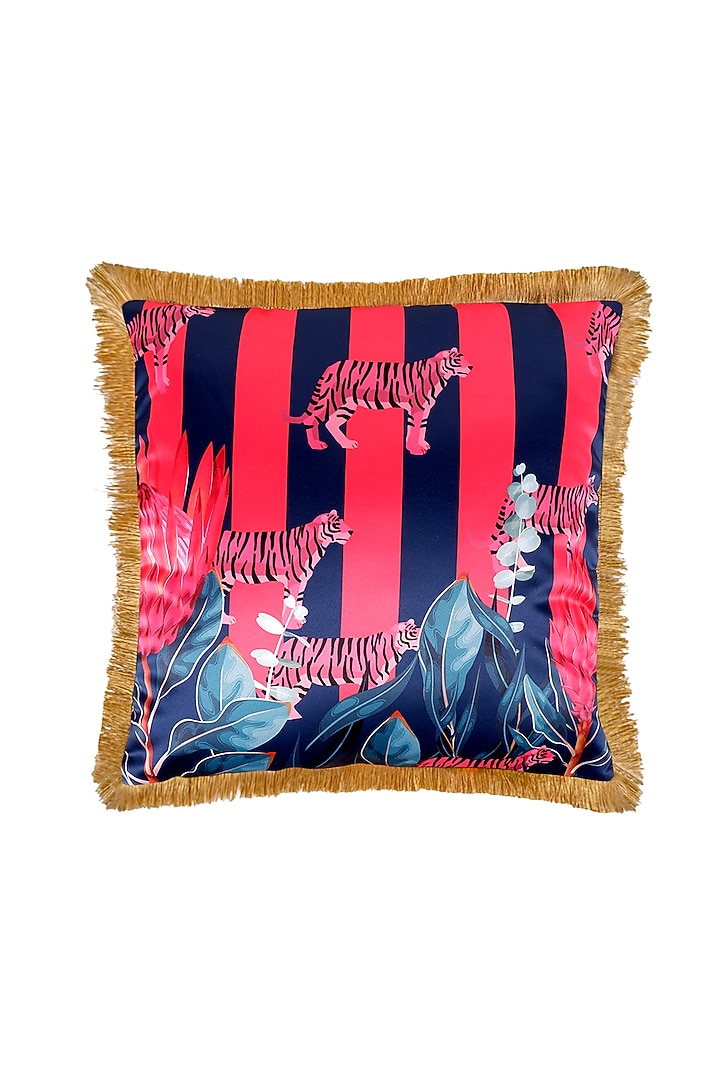 Multi-Colored Satin Tropical Printed Cushion Cover by The White Ink Decor at Pernia's Pop Up Shop