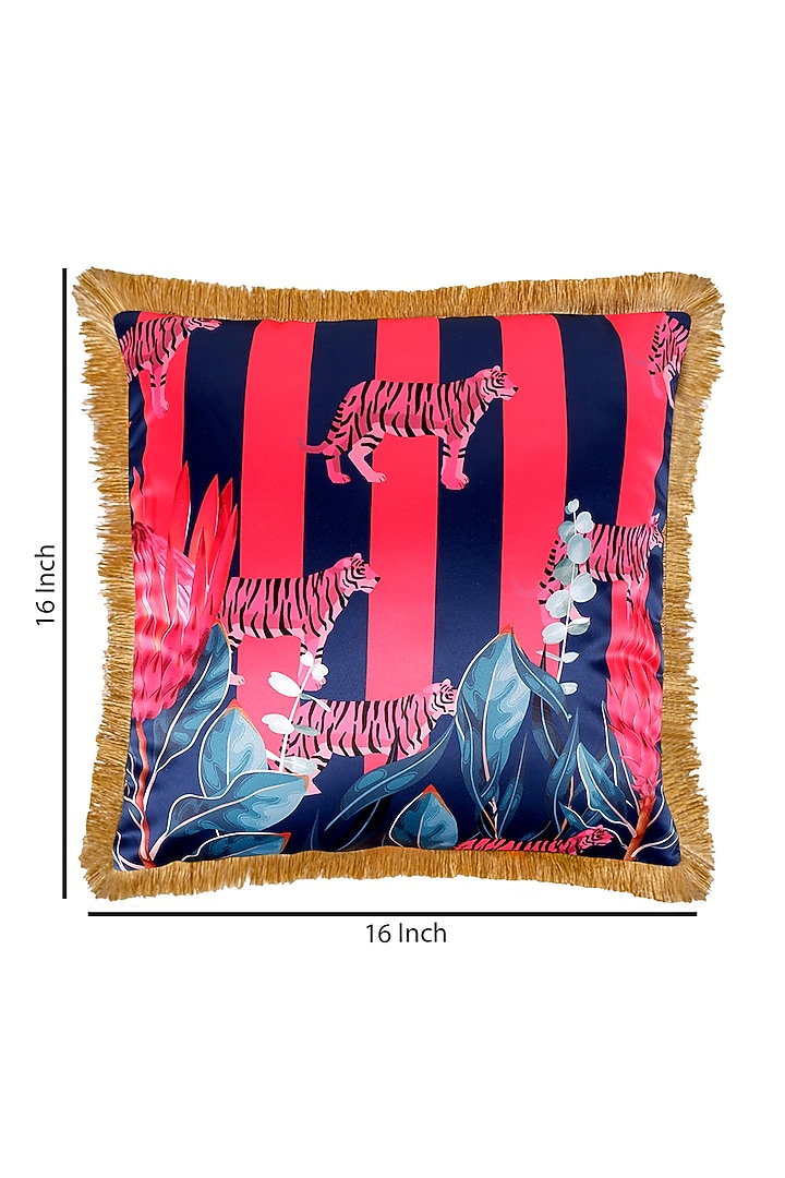 Multi-Colored Satin Tropical Printed Cushion Cover by The White Ink Decor at Pernia's Pop Up Shop