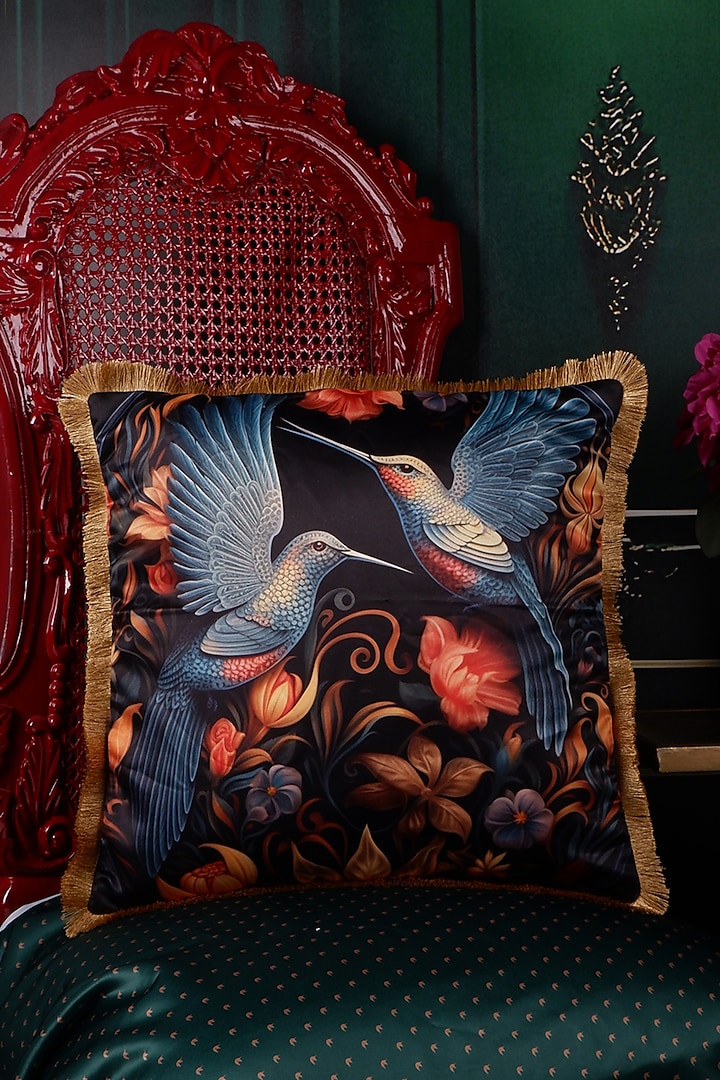 Multi-Colored Satin Tropical Printed Cushion Cover by The White Ink Decor at Pernia's Pop Up Shop