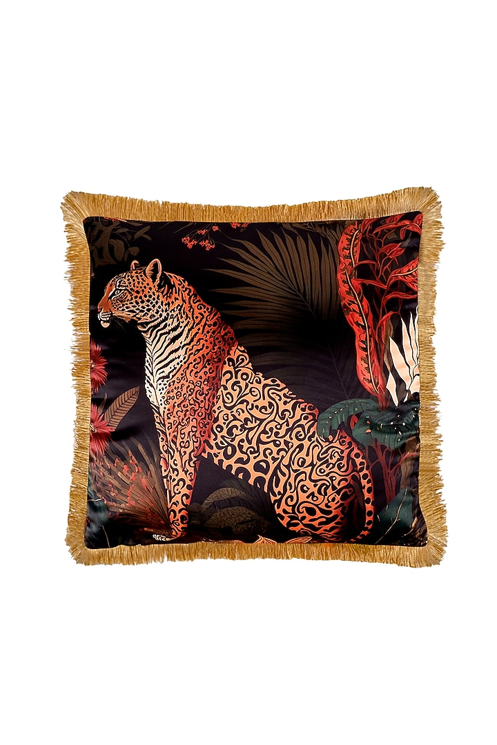 Multi-Colored Satin Tiger Printed Cushion Cover by The White Ink Decor at Pernia's Pop Up Shop