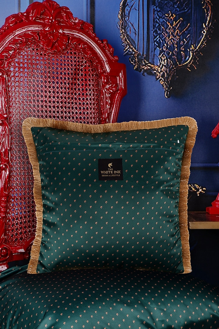 Multi-Colored Satin Floral Printed Cushion Cover by The White Ink Decor at Pernia's Pop Up Shop