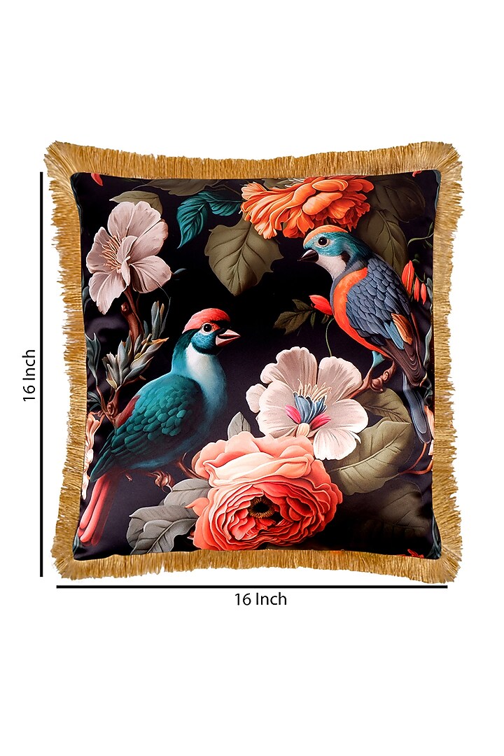 Multi-Colored Satin Tropical Printed Cushion Covers (Set of 5) by The White Ink Decor at Pernia's Pop Up Shop