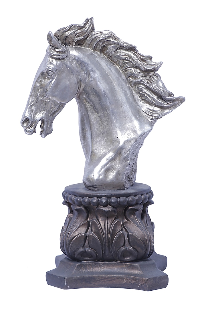Silver Polyresin Sterling Stallion Showpiece by The White Ink Decor at Pernia's Pop Up Shop