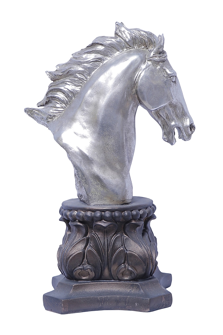 Silver Polyresin Sterling Stallion Showpiece by The White Ink Decor at Pernia's Pop Up Shop
