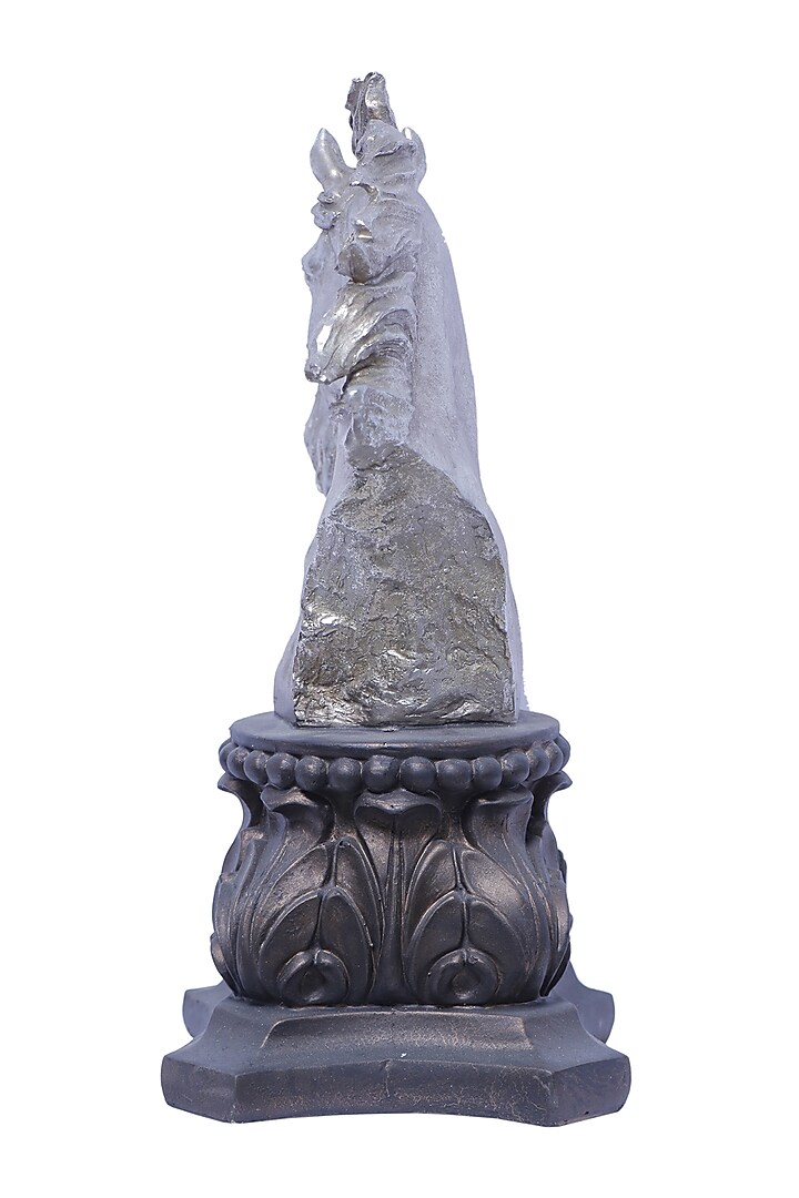 Silver Polyresin Sterling Stallion Showpiece by The White Ink Decor at Pernia's Pop Up Shop