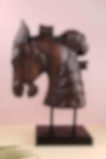 Brown Polyresin Wooden Finish Antique Horse by The White Ink Decor at Pernia's Pop Up Shop