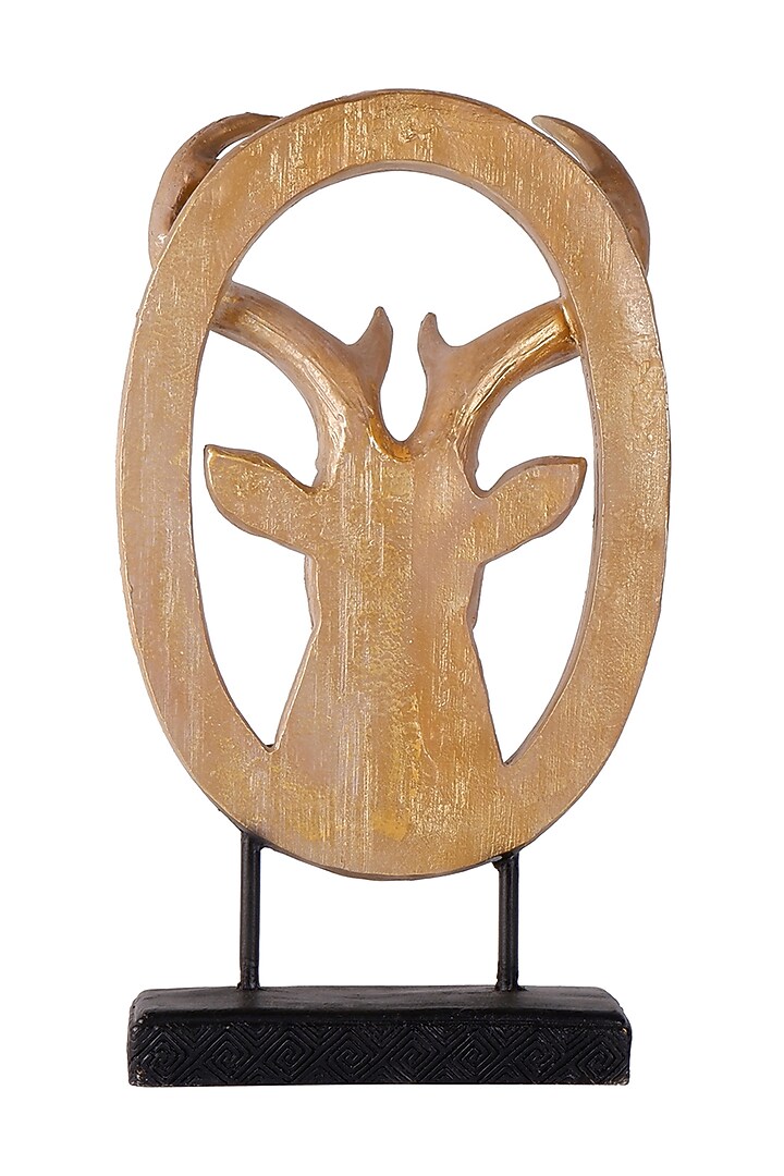 Gold Polyresin Antique Deer Showpiece by The White Ink Decor at Pernia's Pop Up Shop