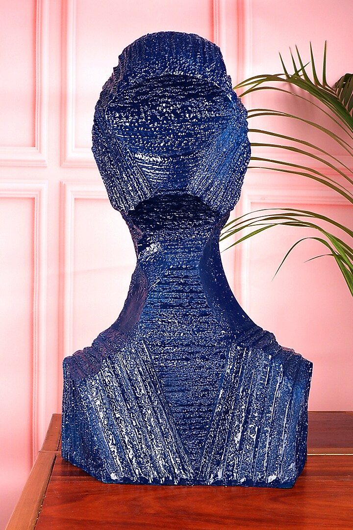 Midnight Blue Polyresin Human Figurine Modern Art Showpiece by The White Ink Decor at Pernia's Pop Up Shop