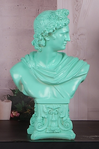 Green Pastel Polyresin Roman Emperor Showpiece by The White Ink Decor