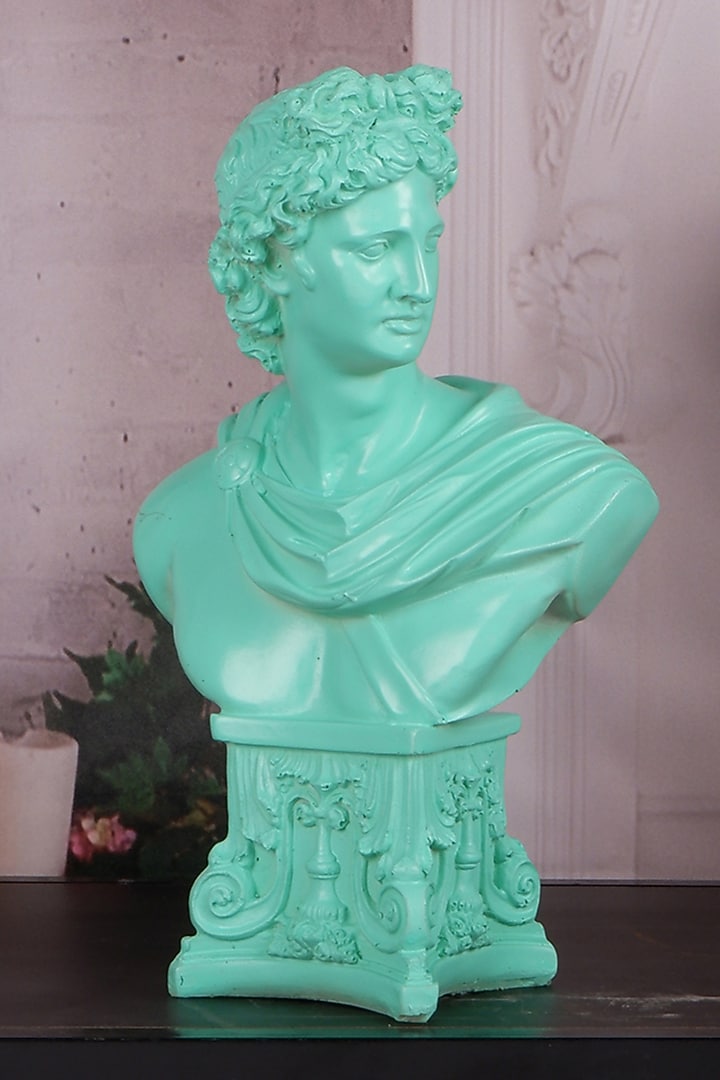 Green Pastel Polyresin Roman Emperor Showpiece by The White Ink Decor at Pernia's Pop Up Shop