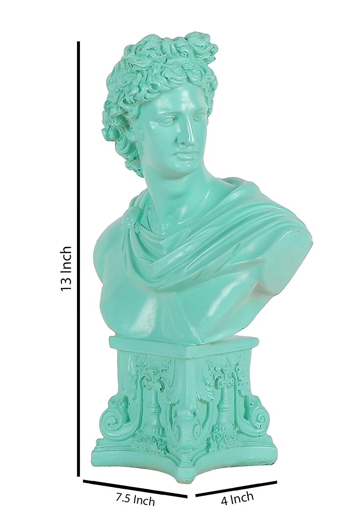 Green Pastel Polyresin Roman Emperor Showpiece by The White Ink Decor at Pernia's Pop Up Shop