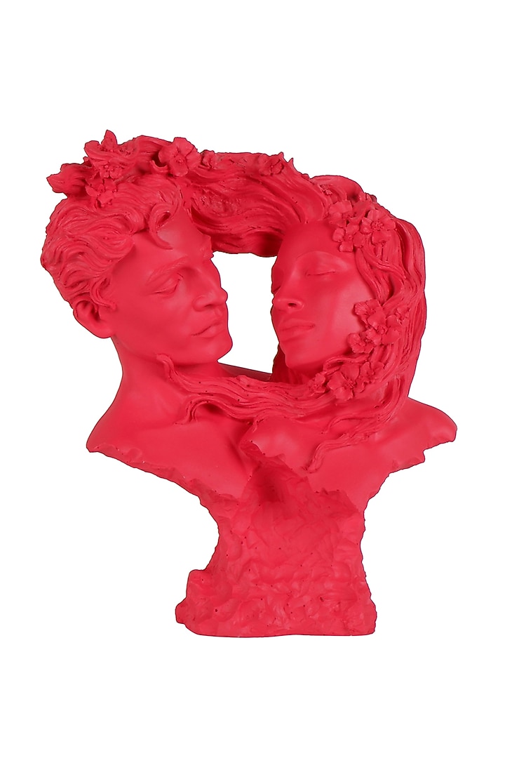 Red Polyresin Antique Couple Face Showpiece by The White Ink Decor at Pernia's Pop Up Shop