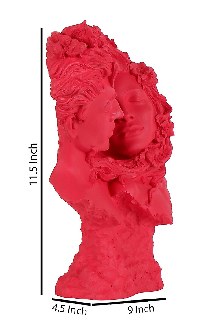 Red Polyresin Antique Couple Face Showpiece by The White Ink Decor at Pernia's Pop Up Shop