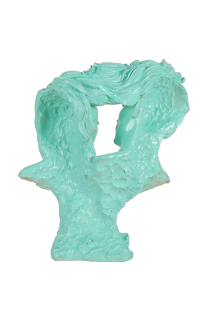Green Polyresin Antique Couple Face Showpiece by The White Ink Decor at Pernia's Pop Up Shop