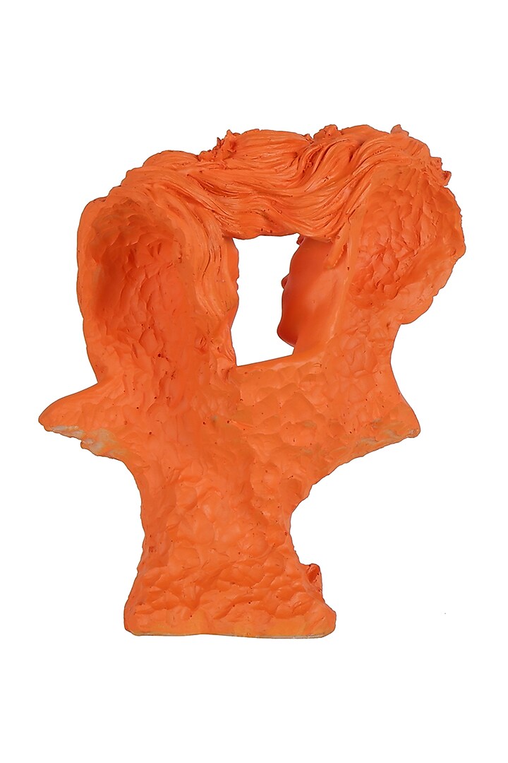 Orange Polyresin Antique Couple Face Showpiece by The White Ink Decor at Pernia's Pop Up Shop