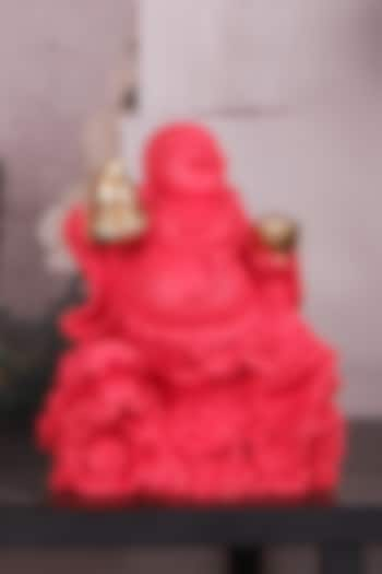 Red & Gold Polyresin Laughing Buddha Showpiece by The White Ink Decor at Pernia's Pop Up Shop