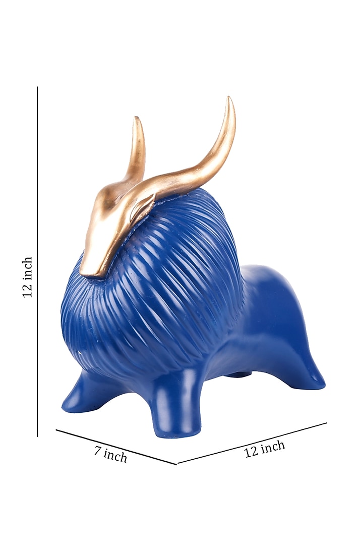 Midnight Blue Polyresin Antique Yak Figurine by The White Ink Decor at Pernia's Pop Up Shop