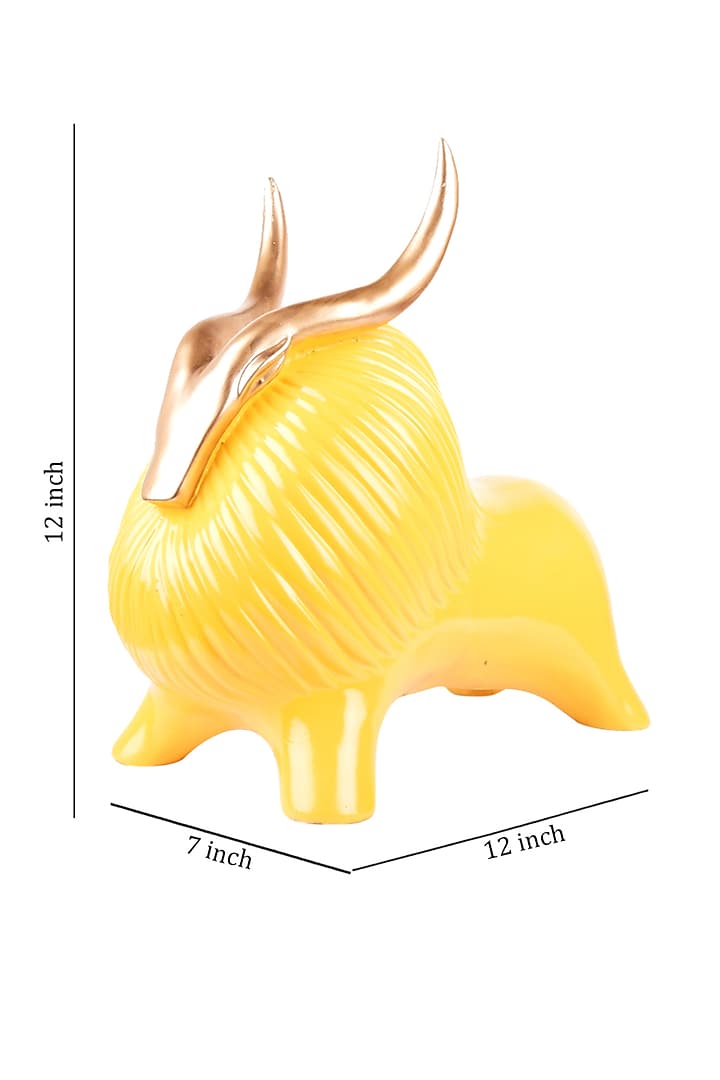 Yellow Polyresin Antique Yak Figurine by The White Ink Decor at Pernia's Pop Up Shop
