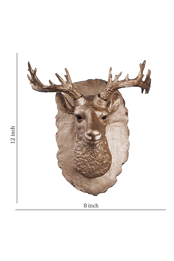 Gold Polyresin Deer Wall Decor by The White Ink Decor at Pernia's Pop Up Shop