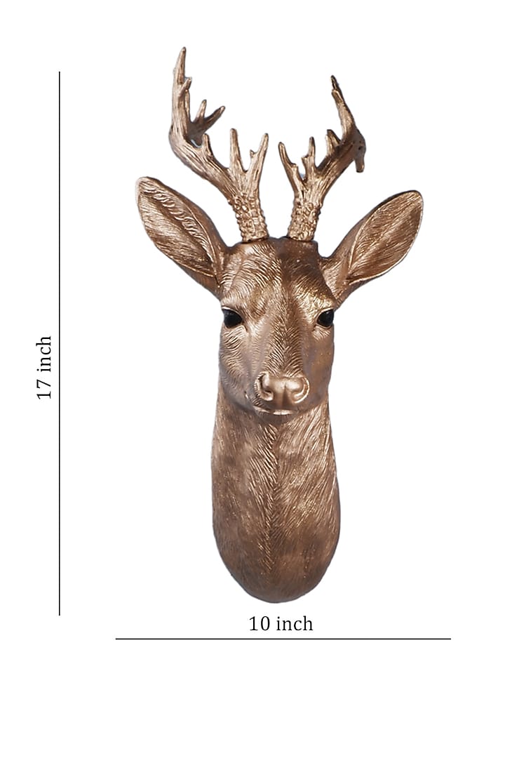 Gold Polyresin Deer Wall Decor by The White Ink Decor at Pernia's Pop Up Shop