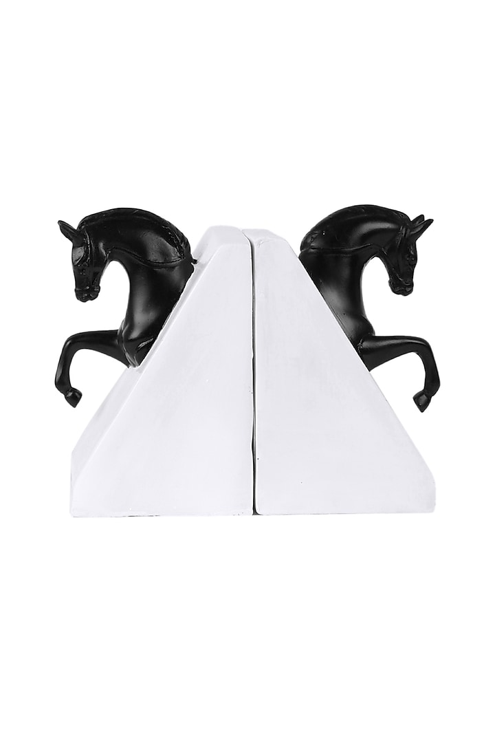Black Polyresin Antique Bookends (Set Of 2) by The White Ink Decor at Pernia's Pop Up Shop