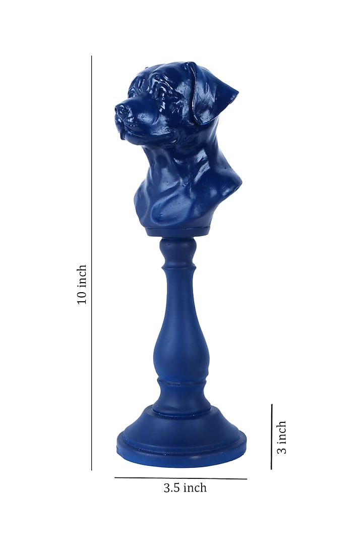Midnight Blue Polyresin Antique Dog Figurine by The White Ink Decor at Pernia's Pop Up Shop