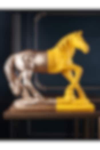 Gold Polyresin Antique Horse Figurine by The White Ink Decor at Pernia's Pop Up Shop