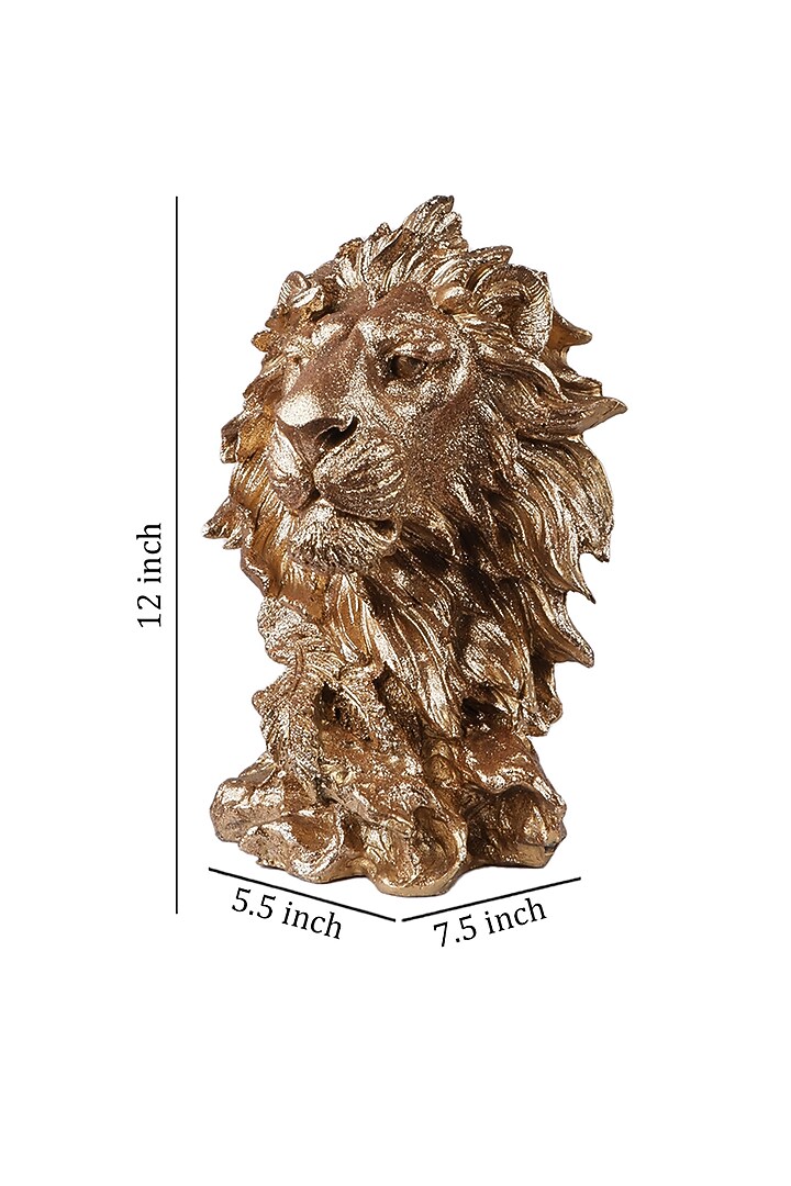 Gold Polyresin Antique Lion Figurine by The White Ink Decor at Pernia's Pop Up Shop