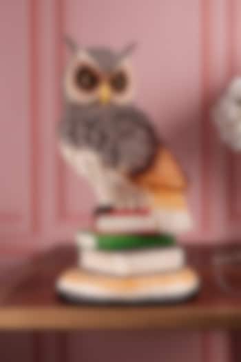 Multi-Colored Polyresin Antique Owl Figurine by The White Ink Decor