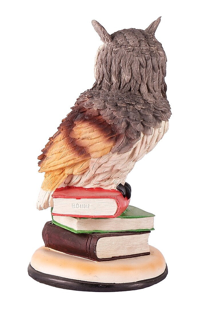 Multi-Colored Polyresin Antique Owl Figurine by The White Ink Decor at Pernia's Pop Up Shop