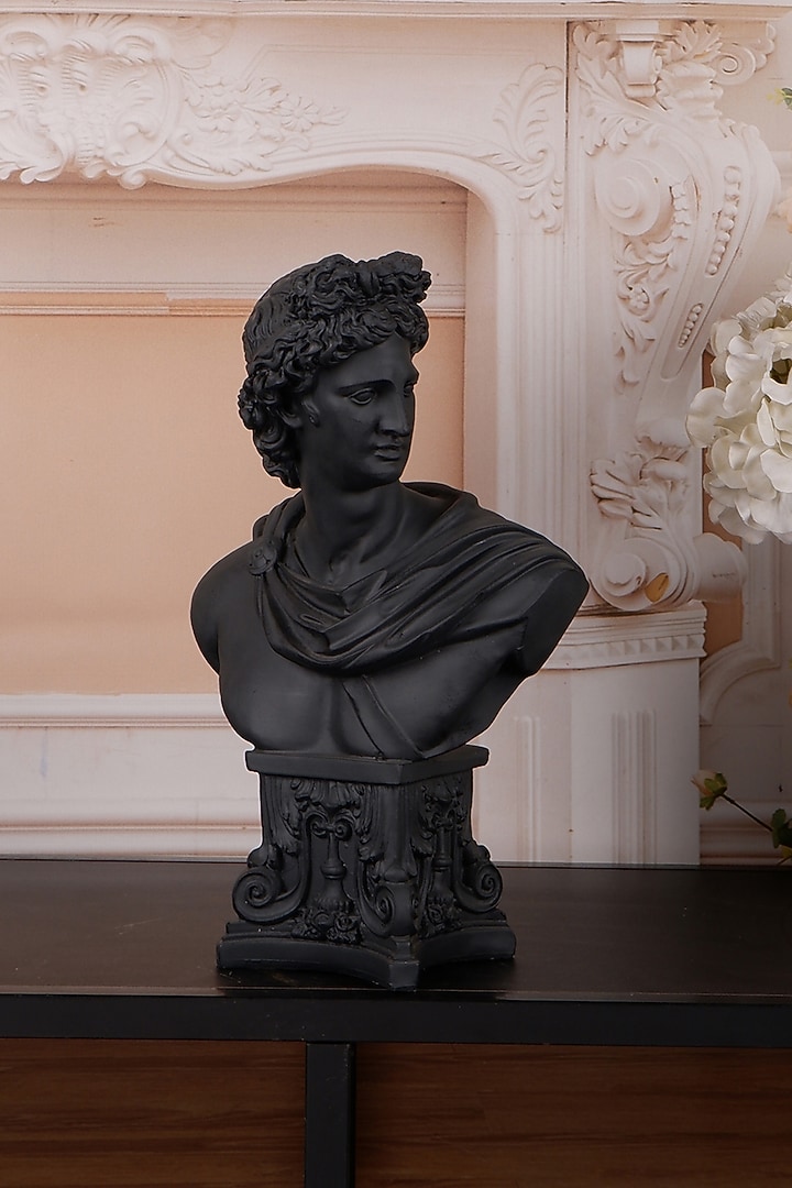 Black Polyresin Antique Gilded Romanian Art Showpiece by The White Ink Decor at Pernia's Pop Up Shop