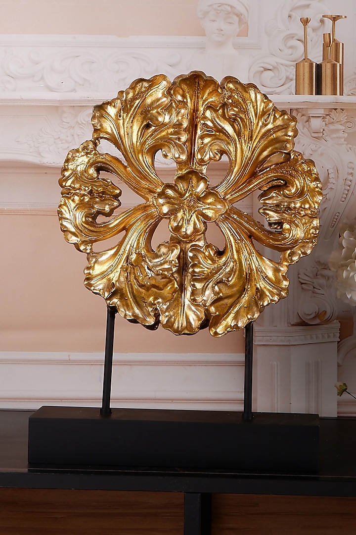 Gold Polyresin Antique Floral Showpiece by The White Ink Decor at Pernia's Pop Up Shop