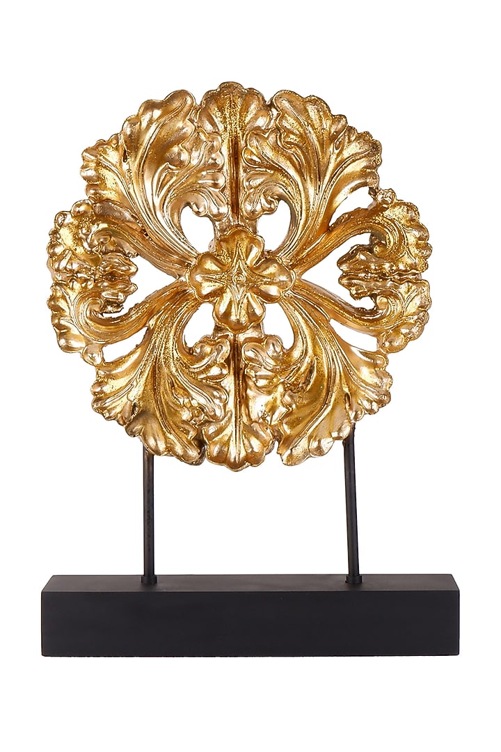 Gold Polyresin Antique Floral Showpiece by The White Ink Decor at Pernia's Pop Up Shop