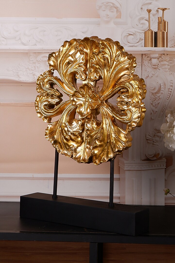 Gold Polyresin Antique Floral Showpiece by The White Ink Decor at Pernia's Pop Up Shop