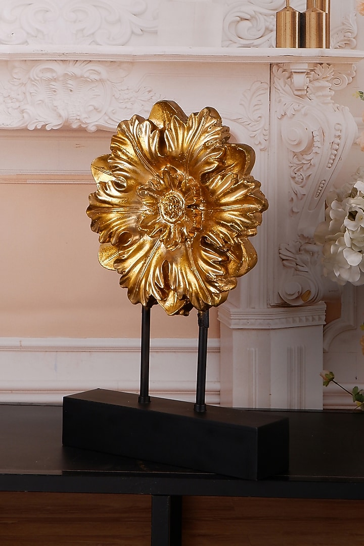 Gold Polyresin Antique Floral Showpiece by The White Ink Decor at Pernia's Pop Up Shop