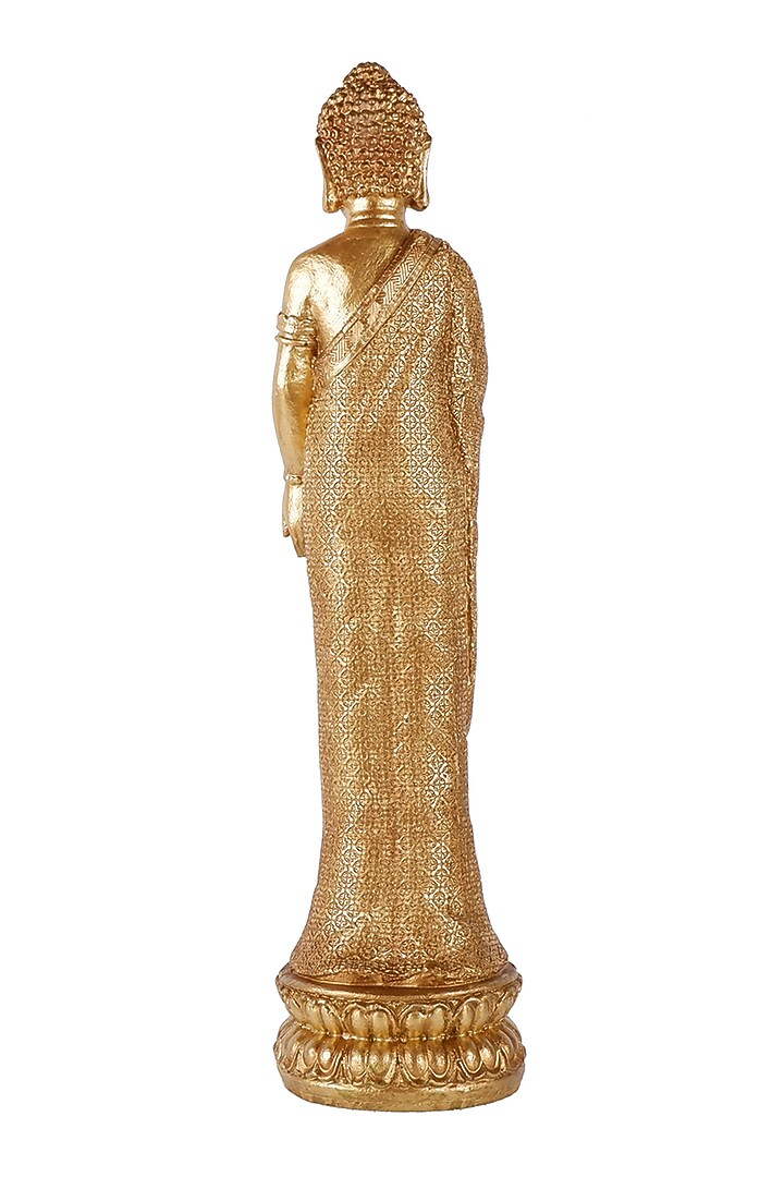 Gold Polyresin Standing Buddha Antique Showpiece by The White Ink Decor at Pernia's Pop Up Shop
