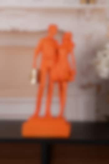 Orange Polyresin Antique Couple Showpiece by The White Ink Decor at Pernia's Pop Up Shop