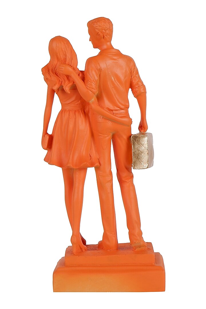 Orange Polyresin Antique Couple Showpiece by The White Ink Decor at Pernia's Pop Up Shop